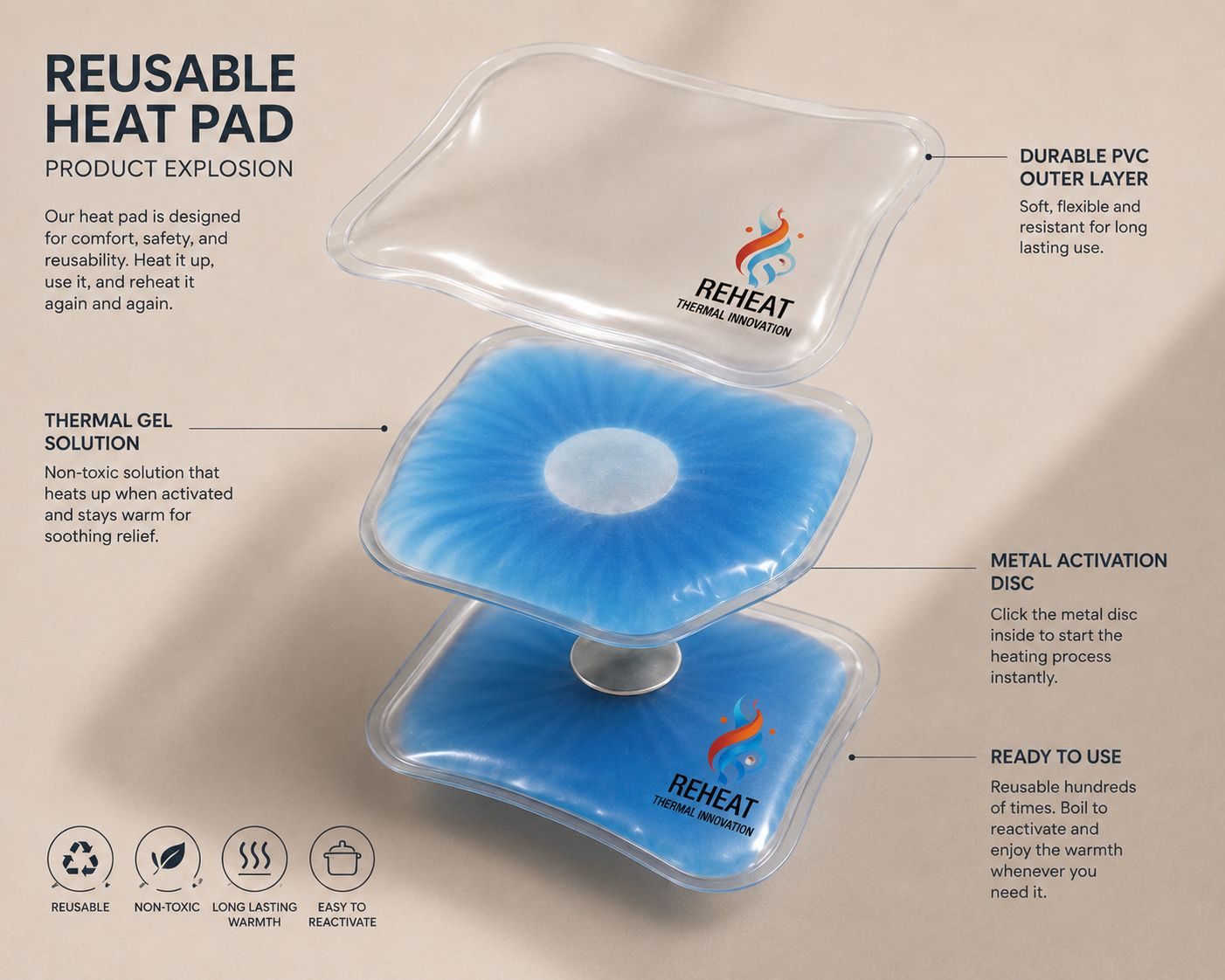 Despiece del pad térmico ReHeat
